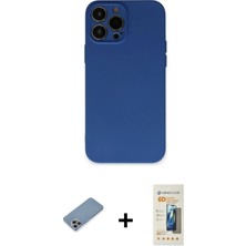 Cepte Toptan iPhone 13 Pro Max Ahenk Serisi - Siyah 6d Mat Seramik Hayalet Nano Ekran Koruyucu + Gökkuşağı Shine Kamera Lens Koruma Cam