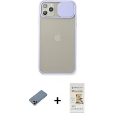 Cepte Toptan iPhone 11 Pro Max Vadi Çizgi - Siyah Mat Seramik Nano Ekran Koruyucu + Pembe Shine Kamera Lens Koruma Cam