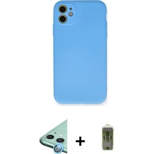 Cepte Toptan iPhone 11 Ahenk Serisi - Siyah Joko Magic 5d Hayalet Cam + Mavi Raze Metal Kamera Lens