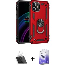 Cepte Toptan iPhone 12 Ahenk Klasik Koleksiyonu - Siyah Bilvis 5in1 5d Magic Hayalet Cam Ekran Koruyucu + Şeffaf Kamera Lens Koruma Cam