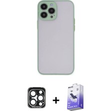 Cepte Toptan iPhone 15 Pro Max Ahenk Çizgi Serisi - Siyah Bilvis 5in1 5d Magic Hayalet Cam Ekran Koruyucu + Lacivert Pvd Metal Kamera Lens