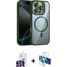 Cepte Toptan iPhone 16 Pro Max Yadigar Asil Koleksiyonu - Siyah 3D Antistatik Cam Ekran Koruyucu + Gümüş Bilvis Titan Kamera Lens