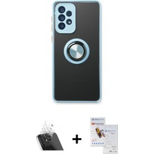 Cepte Toptan Galaxy A53 5g Yörünge Çizgi - Siyah Seramik Nano Ekran Koruyucu + Şeffaf Kamera Lens Koruma Cam