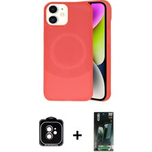 Cepte Toptan iPhone 11 Ufuk Serisi - Siyah 360 Mat Full Body Arka Koruyucu + Turuncu Pvd Metal Kamera Lens