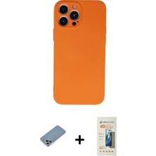 Cepte Toptan iPhone 13 Pro Max Ahenk Serisi - Siyah 6d Mat Seramik Hayalet Nano Ekran Koruyucu + Gökkuşağı Shine Kamera Lens Koruma Cam