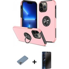 Cepte Toptan iPhone 13 Pro Max Odak Form Prime - Siyah 3D Antistatik Hayalet Cam Ekran Koruyucu + Gökkuşağı Shine Kamera Lens Koruma Cam
