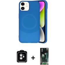 Cepte Toptan iPhone 11 Ufuk Serisi - Siyah 360 Mat Full Body Arka Koruyucu + Turuncu Pvd Metal Kamera Lens
