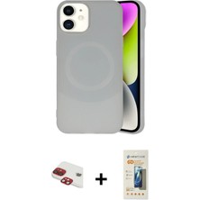 Cepte Toptan iPhone 11 Ufuk Serisi - Siyah 6d Mat Seramik Hayalet Nano Ekran Koruyucu + Kırmızı Pers Alüminyum Kamera Lens