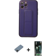 Cepte Toptan iPhone 11 Pro Akış Doku - Şeffaf 360 Full Body Arka Koruyucu + Siyah Shine Kamera Lens Koruma Cam