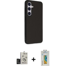 Cepte Toptan Galaxy S24 Akış Asil Koleksiyonu - Siyah Polymer Nano Ekran Koruyucu + Titanyum Gri Bilvis Titan Kamera Lens