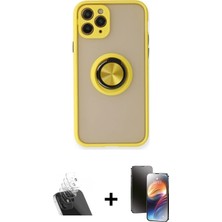 Cepte Toptan iPhone 11 Pro Yörünge Çizgi - Siyah 3D Antistatik Mat Seramik Nano Ekran Koruyucu + Şeffaf Kamera Lens Koruma Cam