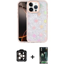 Cepte Toptan iPhone 14 Pro Max Odak Prime - Şeffaf 360 Full Body Arka Koruyucu + Turuncu Pvd Metal Kamera Lens
