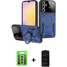 Cepte Toptan Galaxy A15 4g Kıvılcım Modern Serisi - Siyah 6d Antistatik Mat Seramik Hayalet Nano Ekran Koruyucu + Gümüş Raze Metal Kamera Lens