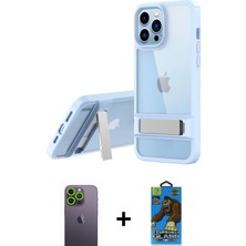 Cepte Toptan iPhone 13 Pro Max Yadigar Yansıma - Siyah 18D Cam Ekran Koruyucu + Yeşil Neon Fosforlu Kamera Lens