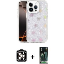 Cepte Toptan iPhone 14 Pro Max Odak Prime - Şeffaf 360 Full Body Arka Koruyucu + Turuncu Pvd Metal Kamera Lens