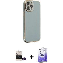 Cepte Toptan iPhone 14 Pro Max Yankı Serisi - Siyah Bilvis 5in1 5d Magic Hayalet Cam Ekran Koruyucu + Siyah Bilvis Titan Kamera Lens