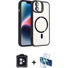 Cepte Toptan iPhone 11 Yadigar Asil Koleksiyonu - Siyah 3D Antistatik Cam Ekran Koruyucu + Siyah Pvd Metal Kamera Lens