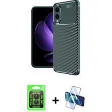 Cepte Toptan Galaxy S25 Edge Eksen Form Prime - Siyah 3D Antistatik Cam Ekran Koruyucu + Siyah Raze Metal Kamera Lens