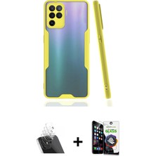 Cepte Toptan Reno 5 Lite Atlas Asil Serisi - Şeffaf Temperli Cam Ekran Koruyucu + Şeffaf Kamera Lens Koruma Cam