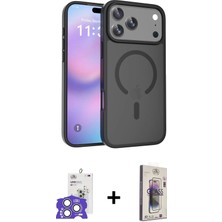 Cepte Toptan iPhone 17 Pro Max Siluet Minimal Prime - Siyah Bilvis 3D Cam Ekran Koruyucu + Gümüş Bilvis Titan Kamera Lens