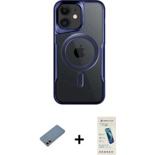 Cepte Toptan iPhone 12 Yadigar Klasik Özel Seri - Şeffaf Pasifik Cam Ekran Koruyucu + Pembe Shine Kamera Lens Koruma Cam