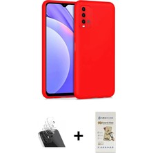 Cepte Toptan Redmi 9t Ahenk Serisi - Siyah Mat Seramik Nano Ekran Koruyucu + Şeffaf Kamera Lens Koruma Cam