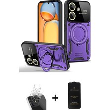 Cepte Toptan Redmi 13C Kıvılcım Modern Serisi - Siyah 6d Antistatik Mat Seramik Hayalet Nano Ekran Koruyucu + Şeffaf Kamera Lens Koruma Cam
