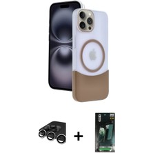 Cepte Toptan iPhone 15 Pro Max Kozmos Form Özel Seri - Siyah 360 Mat Full Body Arka Koruyucu + Gümüş Raze Metal Kamera Lens