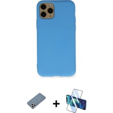 Cepte Toptan iPhone 11 Pro Ahenk Serisi - Siyah 3D Antistatik Seramik Nano Ekran Koruyucu + Gümüş Shine Kamera Lens Koruma Cam