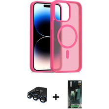 Cepte Toptan iPhone 15 Pro Max Siluet Minimal Prime - Şeffaf 360 Full Body Arka Koruyucu + Lacivert Raze Metal Kamera Lens