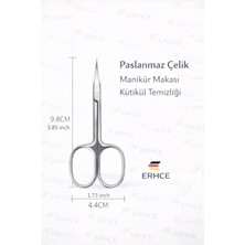 ERHCE Manikür Makası Paslanmaz Çelik Bileyli Keskin Kavisli Ağız