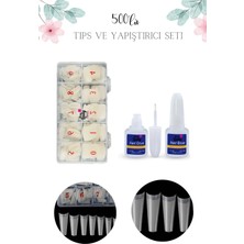 ERHCE Protez Tırnak 500'LÜ Yarımay Beyaz Tips 10G. Yapıştırıcı