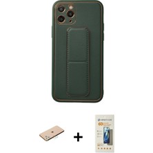 Cepte Toptan iPhone 11 Pro Akış Doku - Siyah 6d Mat Seramik Hayalet Nano Ekran Koruyucu + Mavi Renkli Kamera Lens Koruma Cam