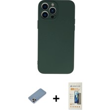 Cepte Toptan iPhone 13 Pro Max Ahenk Serisi - Siyah 6d Mat Seramik Hayalet Nano Ekran Koruyucu + Gökkuşağı Shine Kamera Lens Koruma Cam