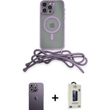 Cepte Toptan iPhone 12 Pro Max Eksen Özel Seri - Siyah Bilvis Hayalet Cam Ekran Koruyucu + Beyaz Neon Fosforlu Kamera Lens