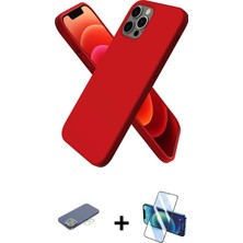 Cepte Toptan iPhone 12 Pro Max Kozmos Yansıma Özel Seri - Siyah 3D Antistatik Seramik Nano Ekran Koruyucu + Yeşil Renkli Kamera Lens Koruma Cam