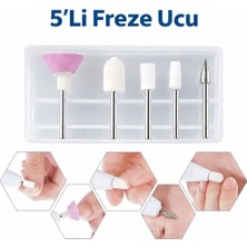 ERHCE Protez Tırnak Çelik - Elmas - Seramik Freze Uç Seti 5'lı (2.4mm)