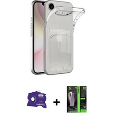 Cepte Toptan iPhone 16E Doruk Klasik Koleksiyonu - Şeffaf 360 Full Body Arka Koruyucu + Rainbow Bilvis Titan Kamera Lens