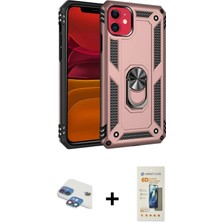 Cepte Toptan iPhone 11 Ahenk Klasik Koleksiyonu - Siyah 6d Mat Seramik Hayalet Nano Ekran Koruyucu + Gökkuşağı Pers Alüminyum Kamera Lens