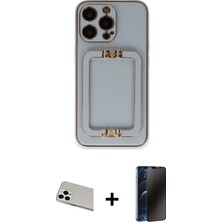 Cepte Toptan iPhone 13 Pro Max Kozmos Minimal Prime - Siyah 3D Antistatik Hayalet Cam Ekran Koruyucu + Beyaz Rainbow Kamera Lens Koruma Cam
