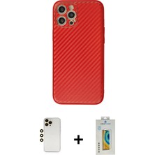 Cepte Toptan iPhone 12 Pro Max Ahenk Işık - Siyah Polymer Nano Ekran Koruyucu + Gold Shine Kamera Lens