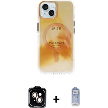 Cepte Toptan iPhone 15 Ufuk Doku Prime - Siyah Joko Magic 5d Cam + Turuncu Pvd Metal Kamera Lens