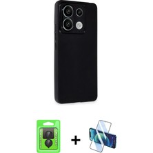 Cepte Toptan Redmi Note 13 Pro 4g Atlas Minimal Prime - Siyah 3D Antistatik Seramik Nano Ekran Koruyucu + Siyah Raze Metal Kamera Lens