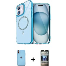 Cepte Toptan iPhone 11 Kıvılcım Form Prime - Siyah 34D Hayalet Izgaralı Cam + Turuncu Neon Fosforlu Kamera Lens