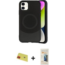 Cepte Toptan iPhone 11 Ufuk Serisi - Siyah 6d Mat Seramik Hayalet Nano Ekran Koruyucu + Kırmızı Rainbow Kamera Lens Koruma Cam