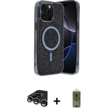 Cepte Toptan iPhone 15 Pro Eksen Çizgi - Siyah Joko Magic 5d Hayalet Cam + Gümüş Raze Metal Kamera Lens