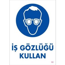 Nerm Iş Gözlüğü Kullan Uyarı Levhası 25X35 Kod:2