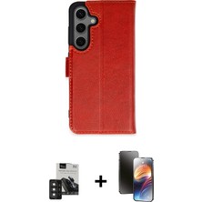 Cepte Toptan Galaxy S24 Siluet Işık Serisi - Siyah 3D Antistatik Mat Seramik Nano Ekran Koruyucu + Derin Mor Pvd Metal Kamera Lens