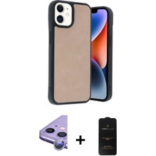 Cepte Toptan iPhone 11 Kıvılcım Işık Serisi - Siyah 6d Antistatik Mat Seramik Hayalet Nano Ekran Koruyucu + Mor Raze Metal Kamera Lens