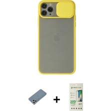 Cepte Toptan iPhone 11 Pro Vadi Çizgi - Siyah 20D Premium Cam Ekran Koruyucu + Gümüş Shine Kamera Lens Koruma Cam